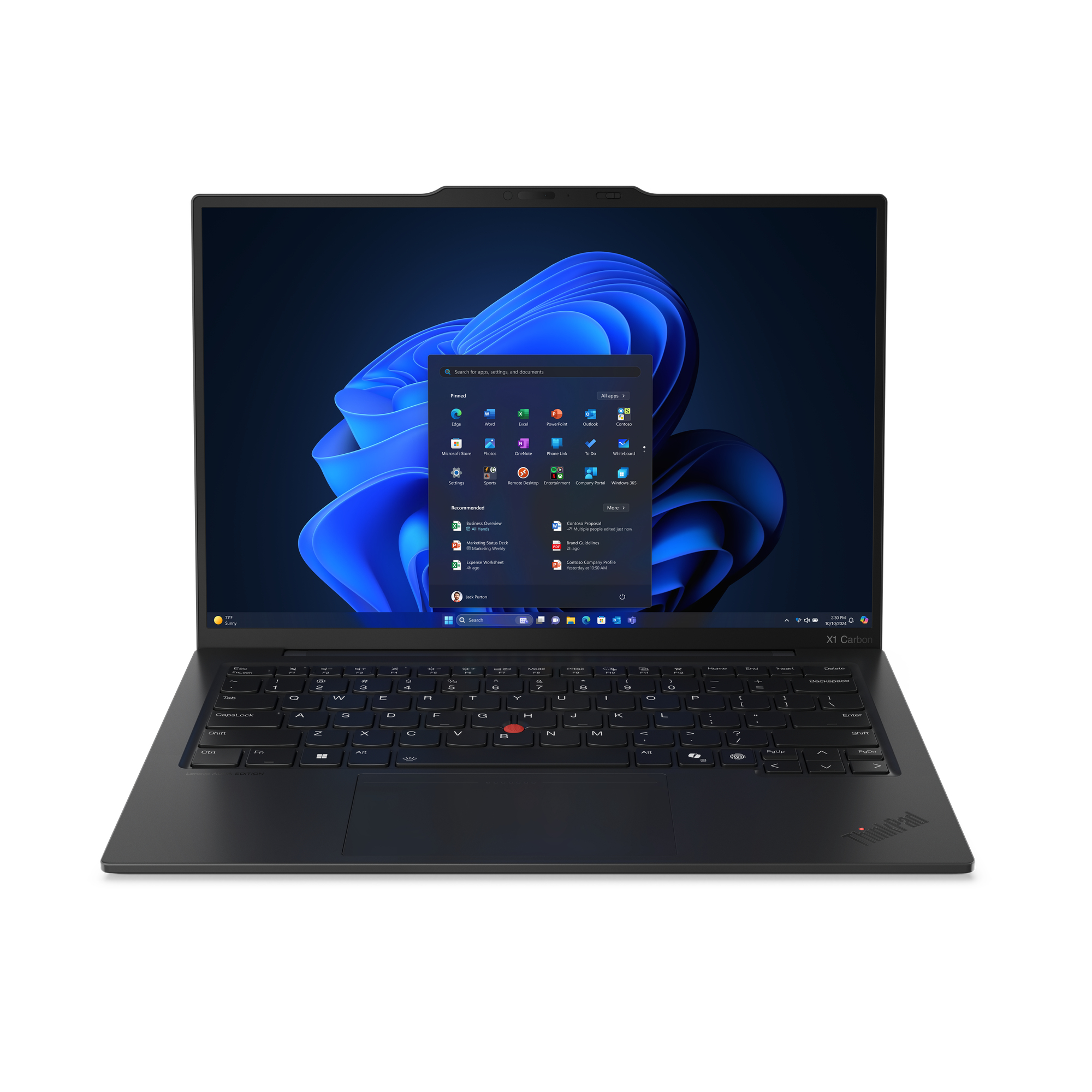Lenovo ThinkPad X1 Carbon Gen 13 Aura Edition Copilot+ PC Intel Core Ultra 7 258V Laptop 35,6 cm (14") Touchscreen WUXGA 32 GB LPDDR5x-SDRAM 1 TB SSD Wi-Fi 7 (802.11be) Windows 11 Pro Deutsch Schwarz