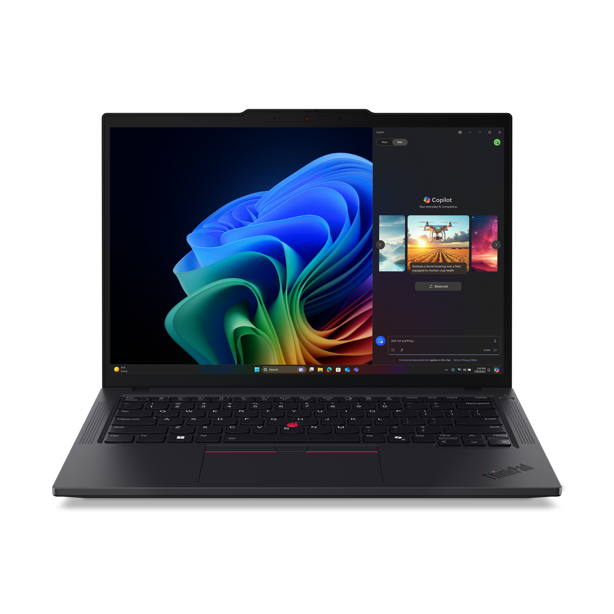 Lenovo ThinkPad T14 Gen 6 (AMD) Copilot+ PC AMD Ryzen AI 7 350 Laptop 35,6 cm (14") WUXGA 64 GB DDR5-SDRAM 1 TB SSD Wi-Fi 7 (802.11be) Windows 11 Pro Schwarz Deutsch